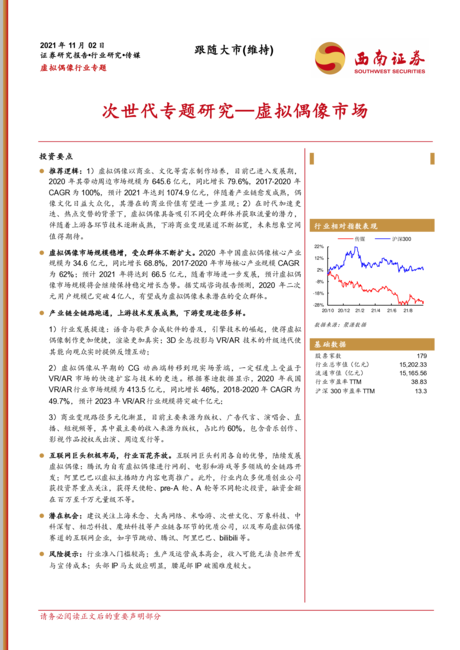 虚拟偶像行业专题:次世代专题研究虚拟偶像市场